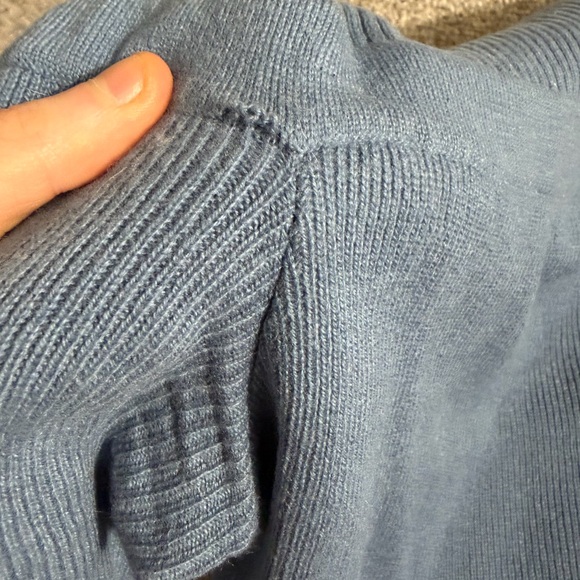 NAADAM Wool Cashmere Blend Off the Shoulder Midi Dress in Slate Blue Size XS - Picture 11 of 16